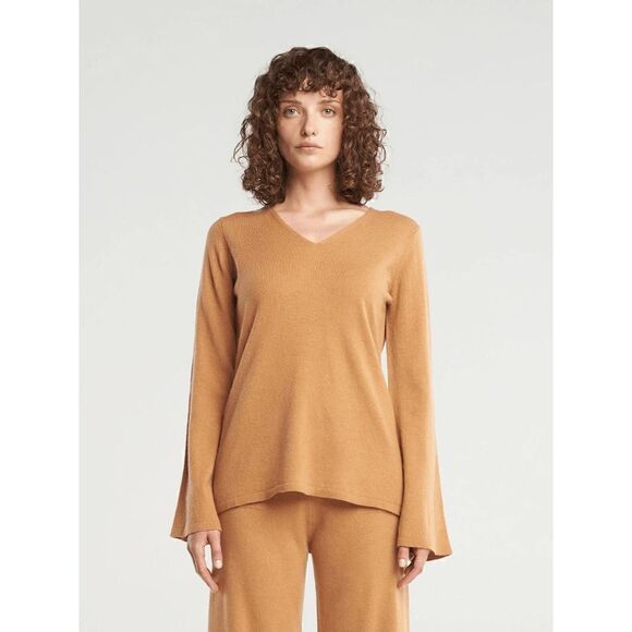 NWT Wolford 52917 Cashmere A Shape Top Long Sleeves L Lion